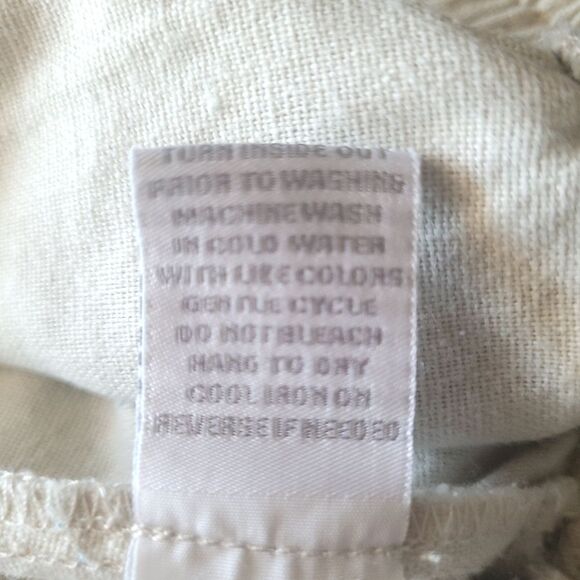 Sapphire Red Linen Blend Cream Pants with Rope Tie Drawstring  Womens Medium - Picture 6 of 11